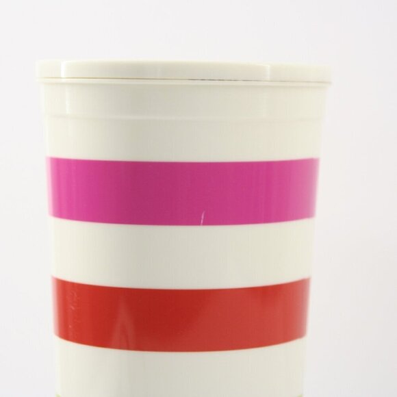 Kate Spade NY Candy Stripe Multi Color Insulated Tumbler New Straw 20oz / 591mL - Picture 10 of 13